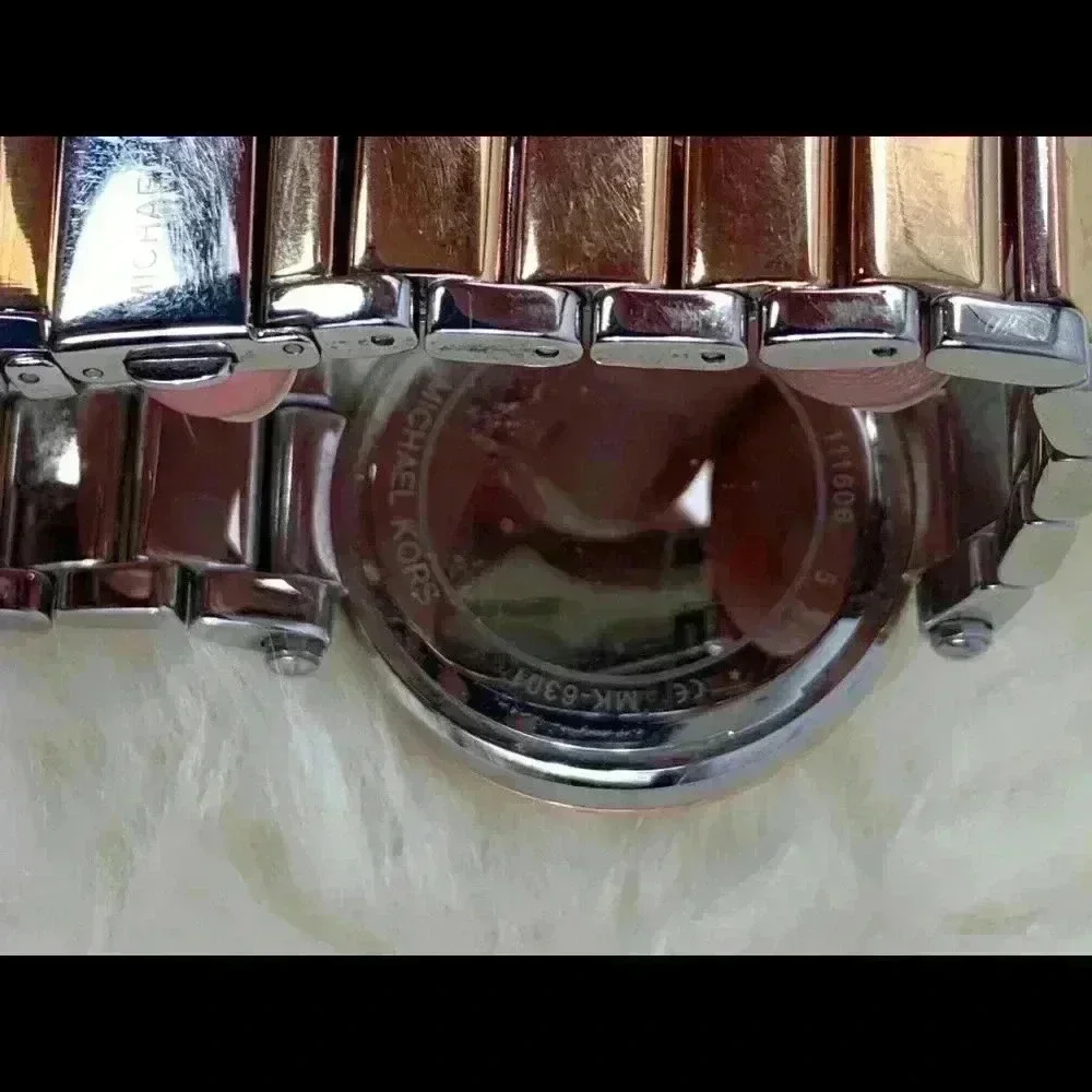 MICHAEL KORS Silver and Rose Gold Band Watch